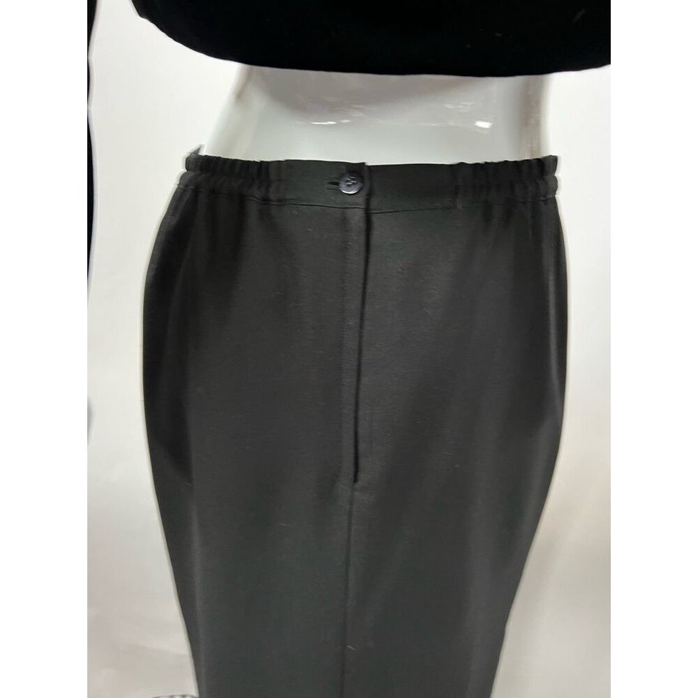 Pencil Skirt Womens Black Long Maxi Back Slit Button Solid 10 - Picture 3 of 12